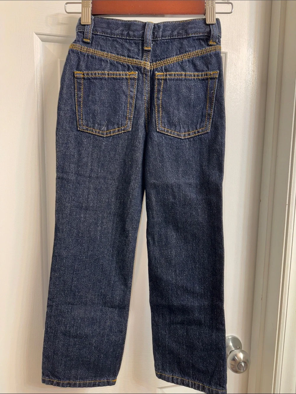 Cat & Jack Kids Relaxed Straight-Leg Blue Jeans, Adjustable Waist Size 6 Slim